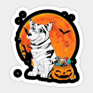 Alaskan Malamute Dog Candy Pumpkin Tshirt Halloween Gifts Sticker